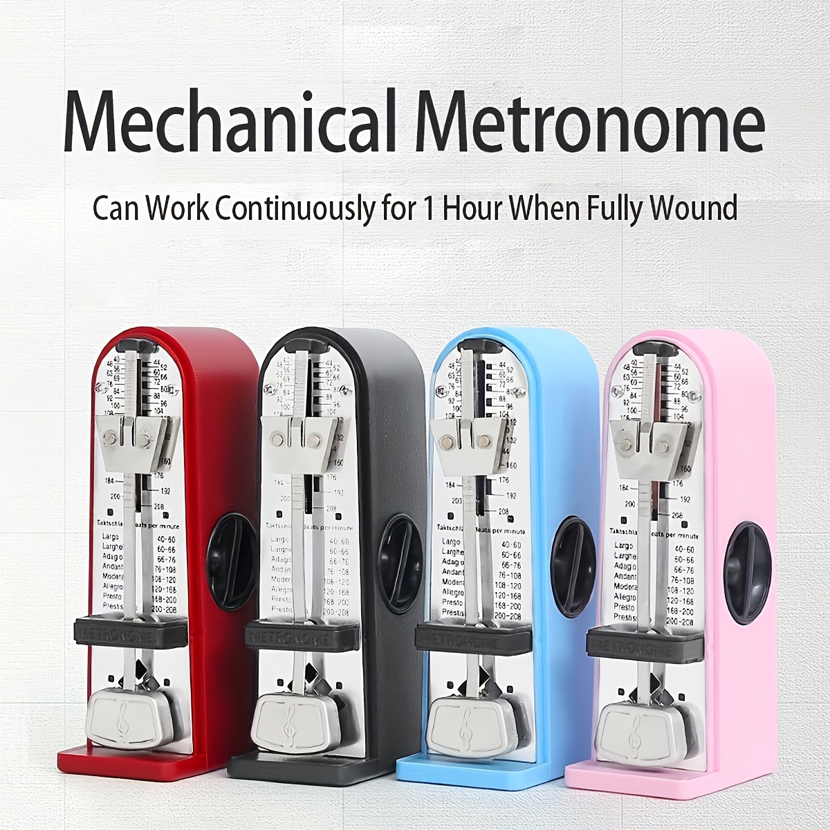 Ukulele Beginner Kit - Portable Battery Free Mechanical Metronome Clear