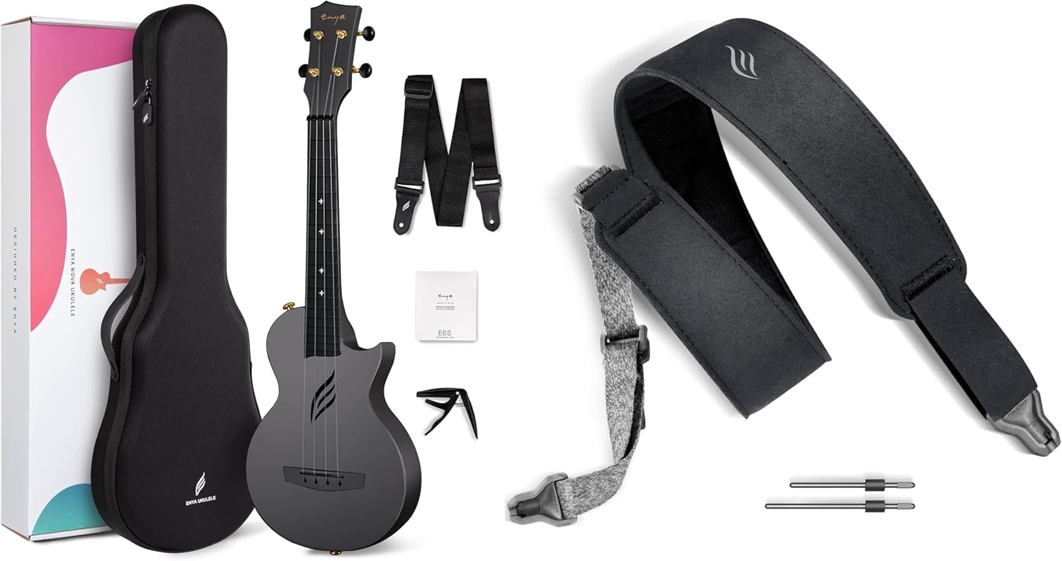Ukulele Beginner Kit - 23-Inch Carbon Fiber Travel Concert Ukulele