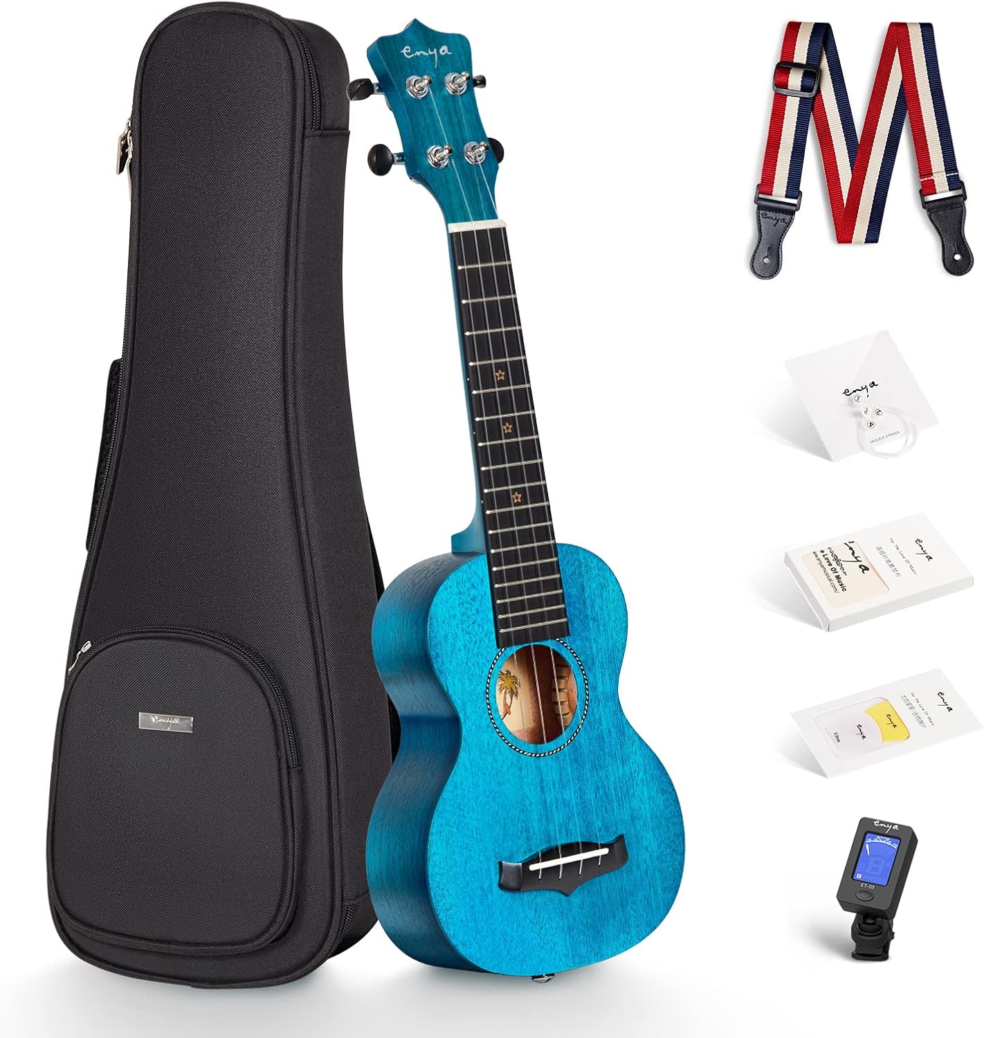 Ukulele Beginner Kit - 21 Inch Solid Mahogany Soprano Ukulele,