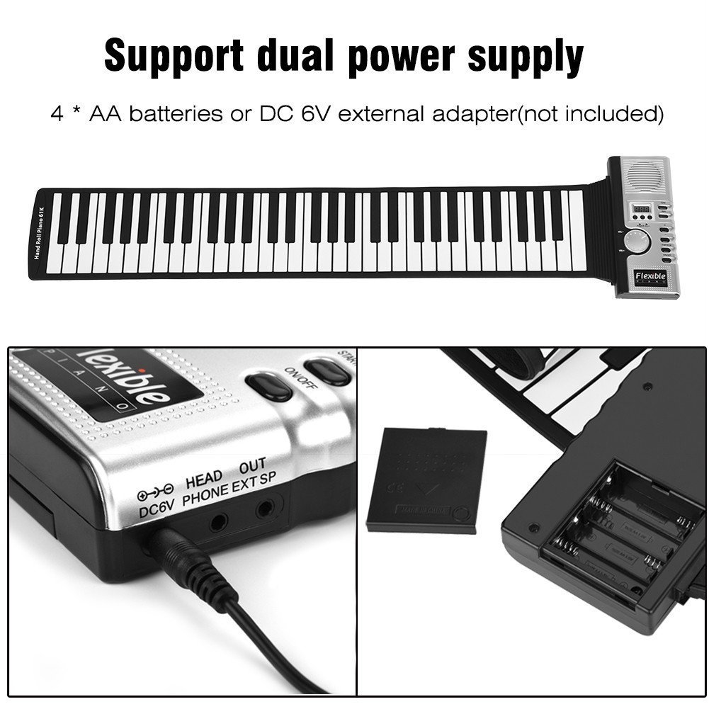 Portable ABS Plastic 61 Keys F - مراجعة Keyboard Piano 61 Key وسعره