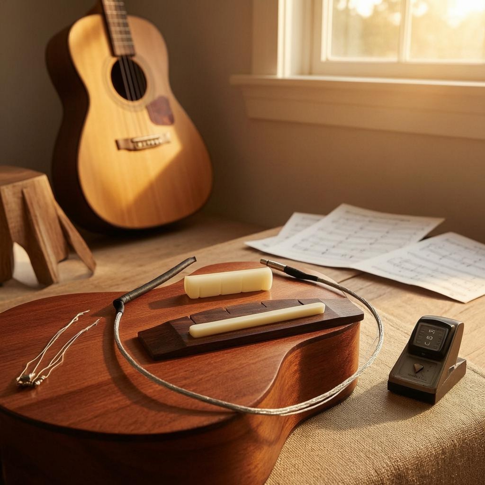 Ukulele Bridge Set ABS Ukulele - مراجعة Ukulele Beginner Kit وسعره