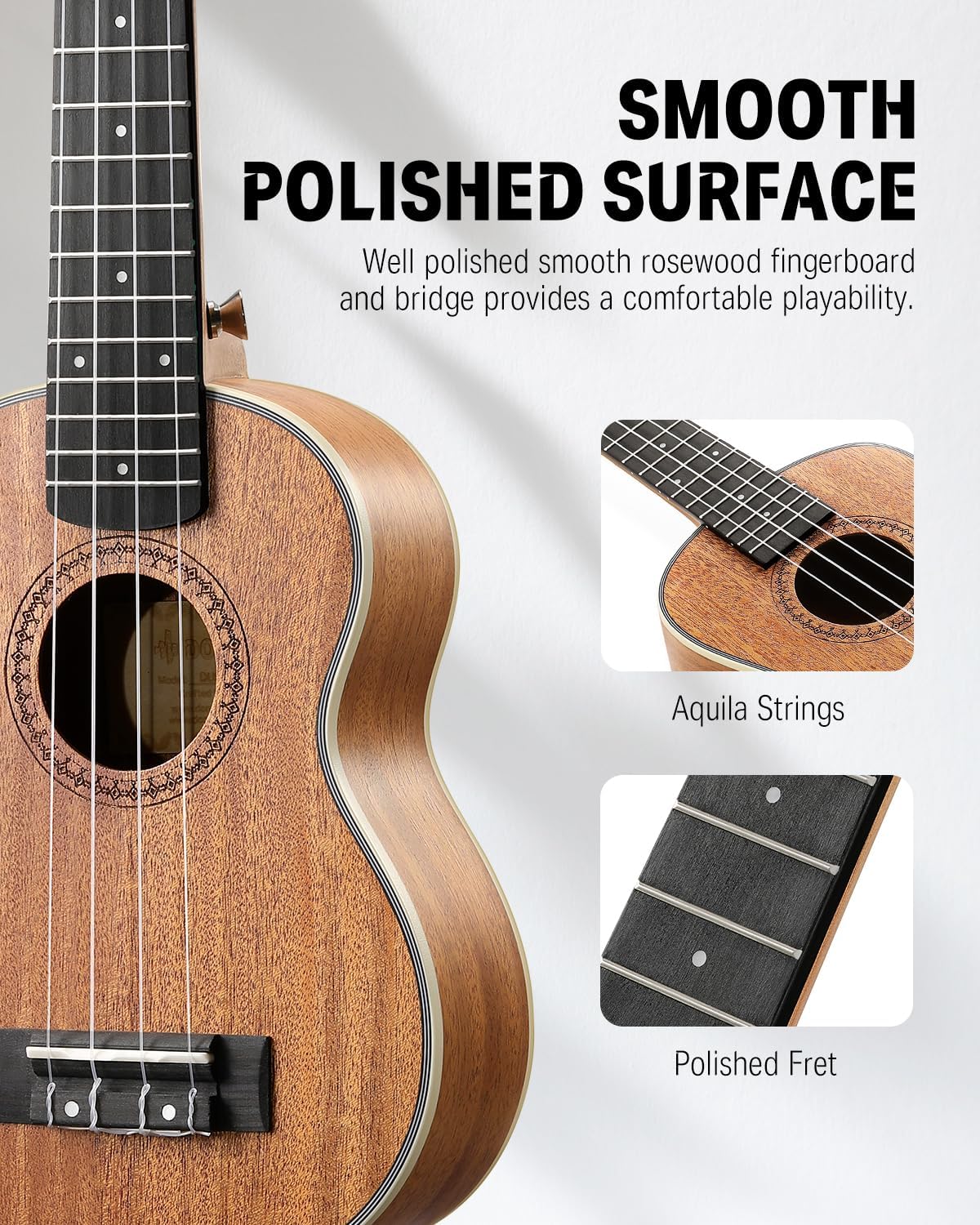 21 Inch Mahogany Wood Soprano  - مراجعة Ukulele Beginner Kit وسعره