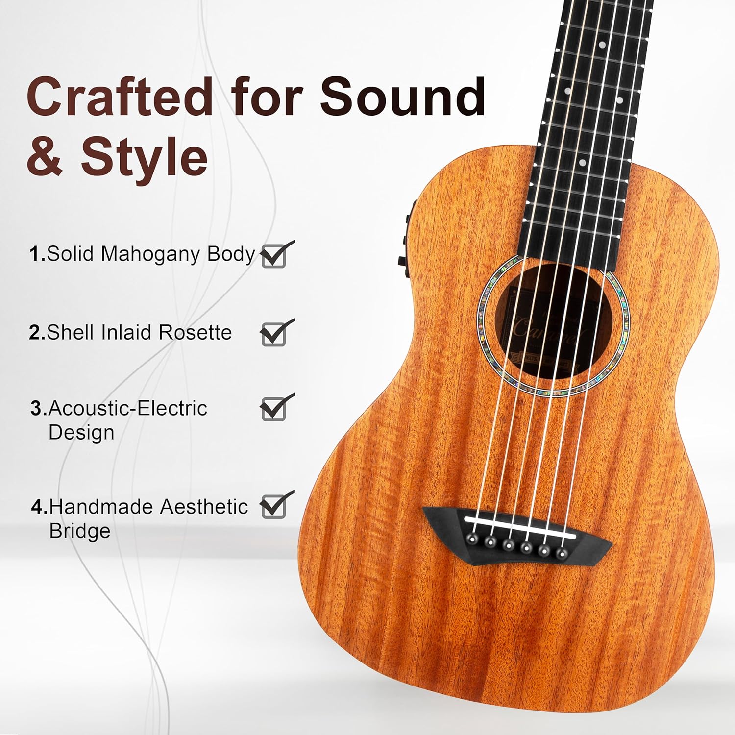 30-Inch All Solid Mahogany 6-S - مراجعة Ukulele Beginner Kit وسعره