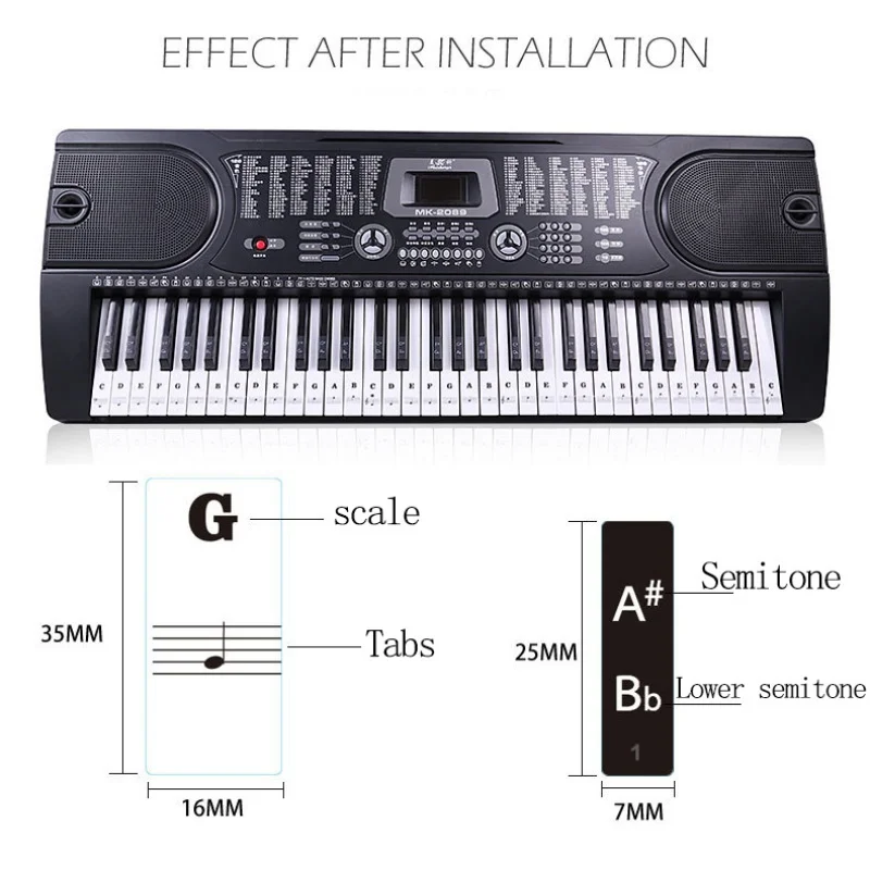 1PC Piano Training Stickers Fo - مراجعة Keyboard Piano 61 Key وسعره