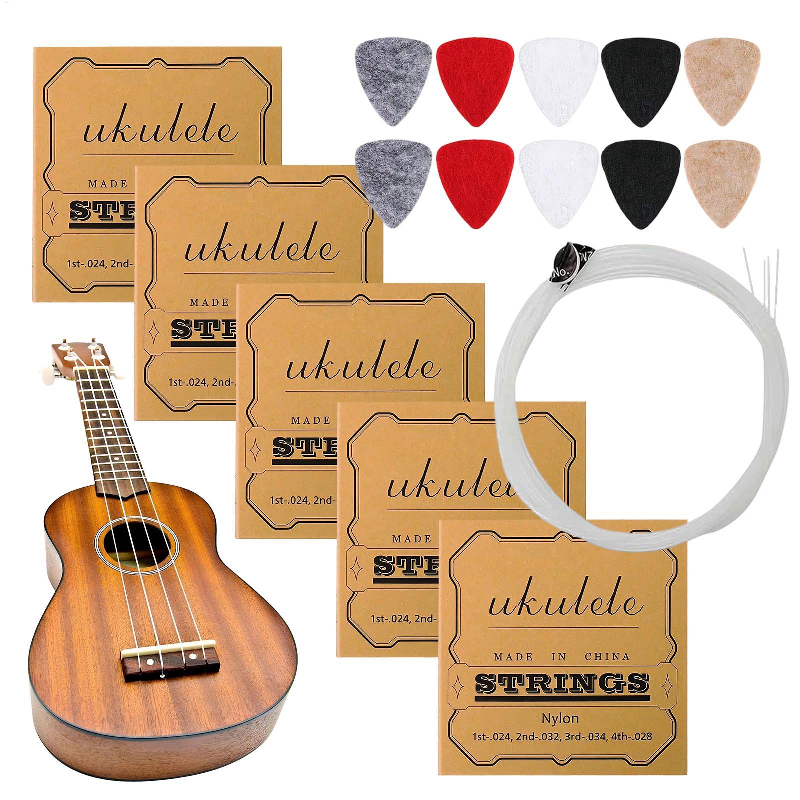 5 Sets Ukulele Strings Kit Pre - مراجعة Ukulele Beginner Kit وسعره