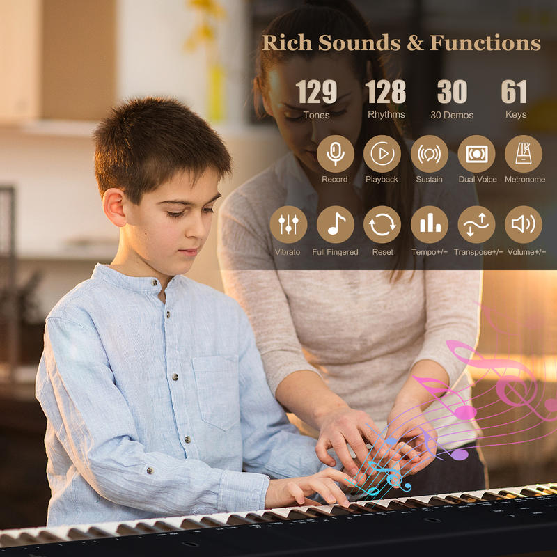 61-Key Portable Electronic Key - مراجعة Keyboard Piano 61 Key وسعره