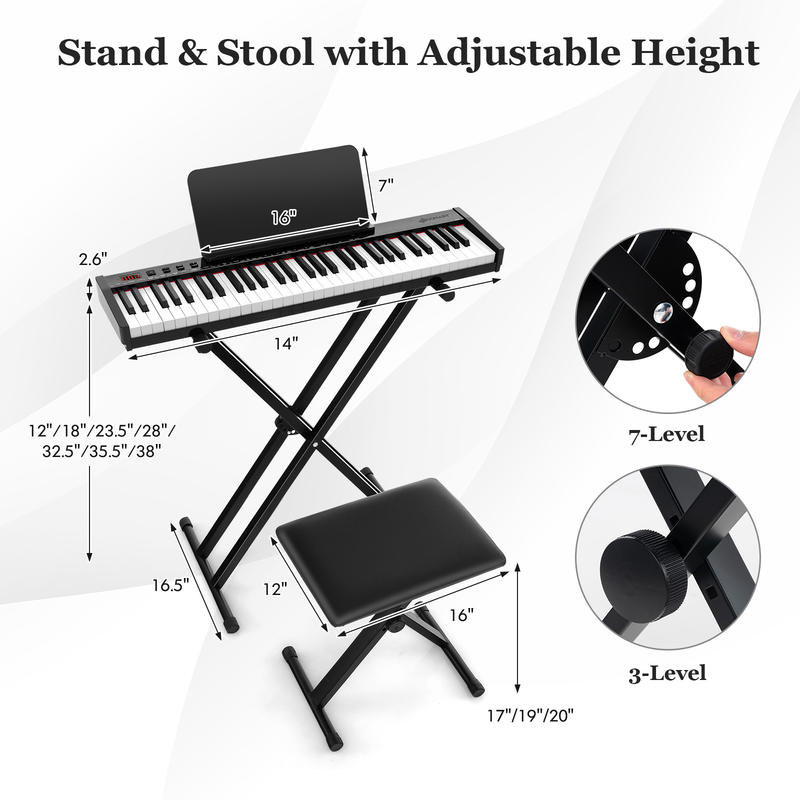 61-Key Portable Electronic Key - مراجعة Keyboard Piano 61 Key وسعره