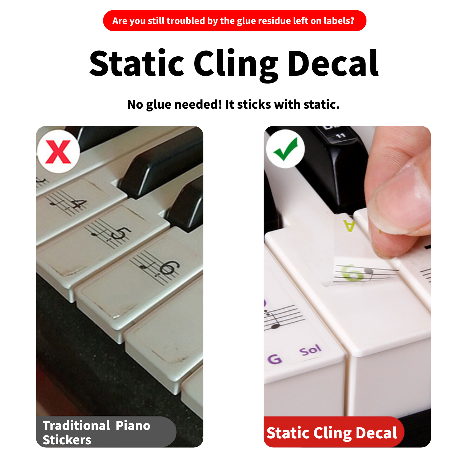 Piano keyboard stickers, suita - مراجعة Keyboard Piano 61 Key وسعره