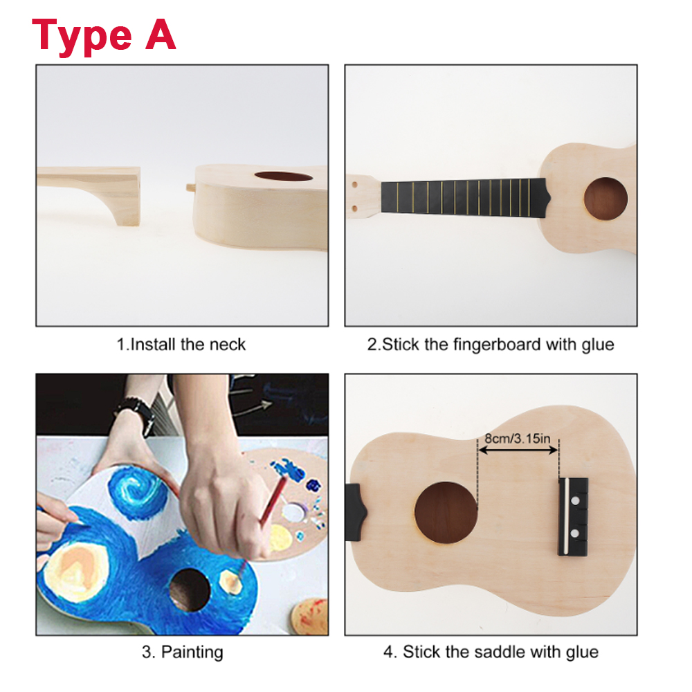 DIY Ukulele  21 Inch  Kit Deer - مراجعة Ukulele Beginner Kit وسعره